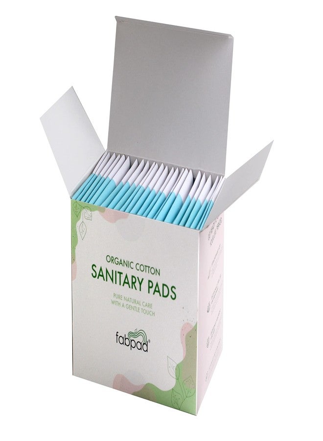 FabPad Organic Cotton Ultra Thin Rash Free Biodegradable Eco-Friendly Sanitary Pads Period Napkins with Disposable Cover (Light Flow, Pack of 24) - Image 1
